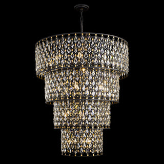 Windsor 21-Lt 4-Tier Crystal Chandelier - Carbon/Havana Gold