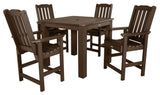 Lehigh 5-Piece Square Counter-Height Dining Set, Weathered Acorn