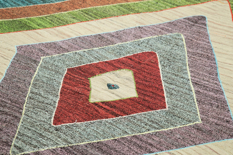 Rug N Carpet - Hand-knotted Turkish 8' 3'' x 10' 4'' Unique Wool Kilim Rug