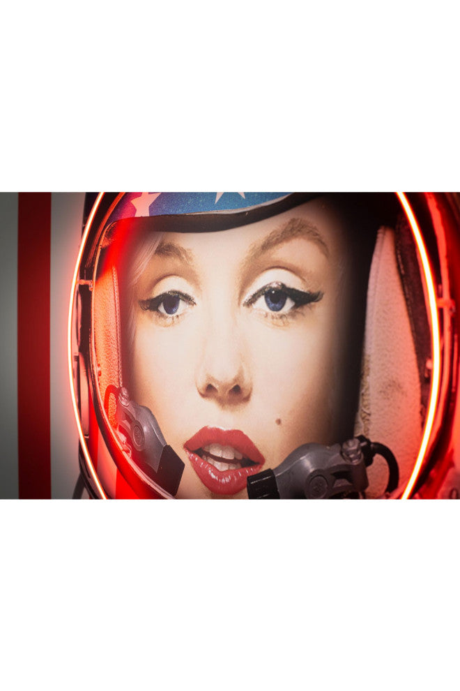 Iconic Retro Neon Artwork, Andrew Martin Marilyn Astronaut, Large