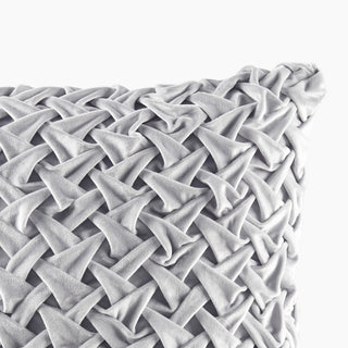 Croscill Winchester Ruched Velvet Sqaure Pillow 20x20, Silver
