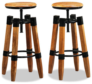 vidaXL Bar Stools 2 pcs Solid Mango Wood