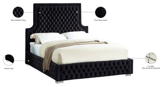 Sedona Velvet Upholstered Bed, Black, King