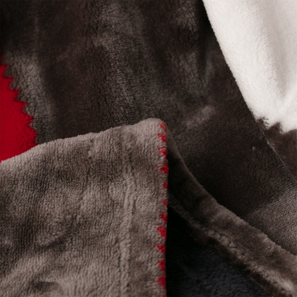 Tache Holiday Red Plaid Checkered Patchwork Throw Blanket, 90"x90"