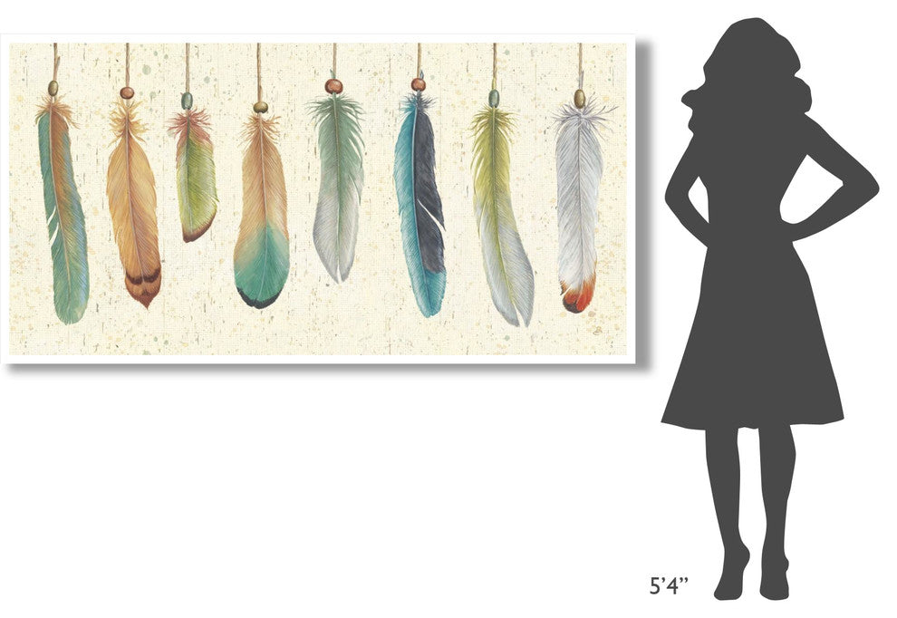 "Feather Tales VIII" Digital Paper Print by Daphne Brissonnet, 74"x38"