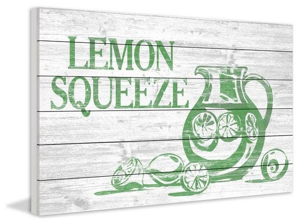 "Lemon Squeeze II" Painting Print on White Wood, 45"x30"