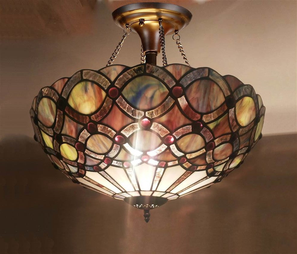 Prisma 2-Light Semi-Flush Ceiling Fixture 16"