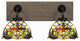 Oxbridge, Bath Bar, Matte Black & Painted Distressed Metal, 7" Earth Star Glass