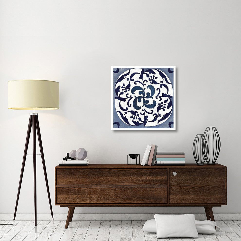 "Coast Lines I Indigo and Cream" Paper Print by Silvia Vassileva, 32"x32"