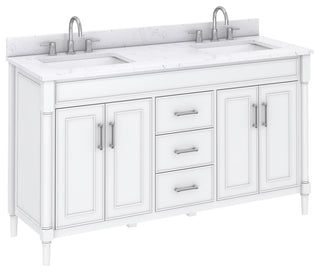 Avanity Bristol 60" Vanity Combo, White and Cala White Engineered Top