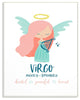 The Kids Room Fun Modern Zodiac Virgo Angel Wall Plaque Art, 13"x19"
