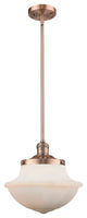 Large Oxford 1-Light Mini Pendant, Antique Copper, Matte White