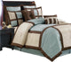 Morgan 100% Microfiber 8-Piece Luxury Comforter Set, Blue, Olympic Queen