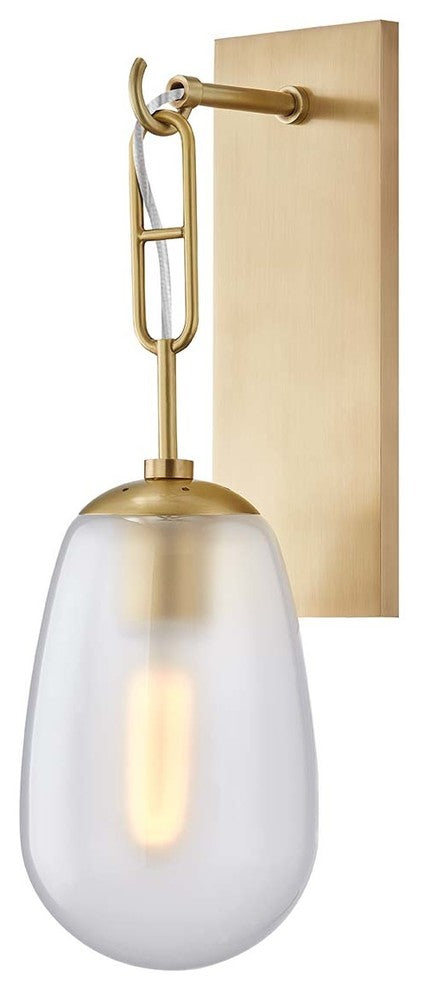 Bruckner 1-Light Wall Sconce, Aged Brass