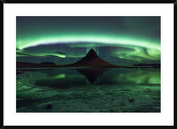 "Kirkjufell Aurora" Framed Digital Print by Philip Eaglesfield, 44x32"
