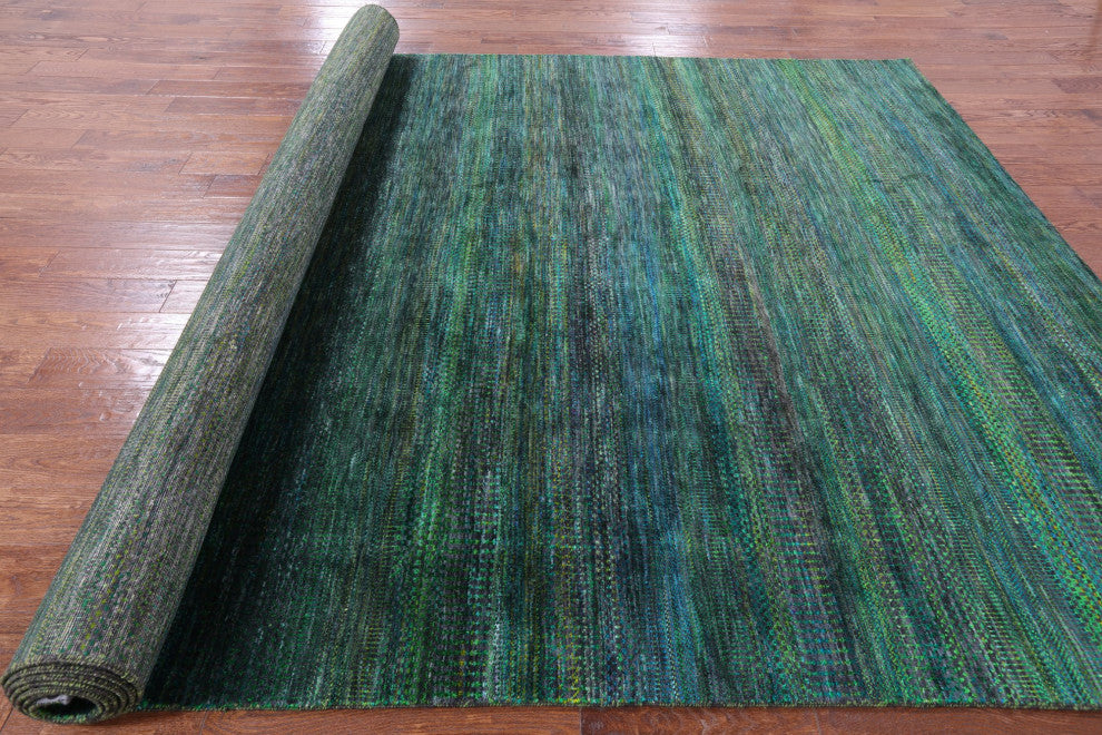 8' 0" X 16' 3" Super Savannah Gabbeh Handmade Wool and Silk Rug Q6123