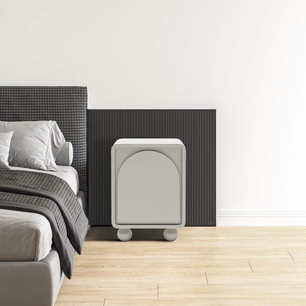 Modern Night Stands with Arched Cabinet Door, Ecological Board