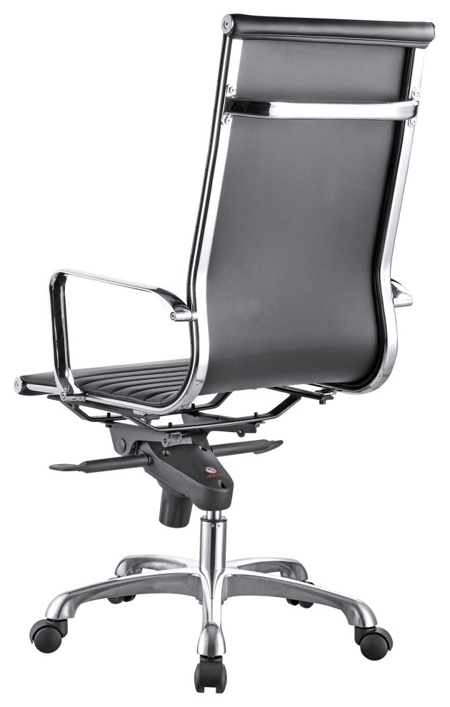 Contemporary Omega Swivel Office Chair High Back Black - Black