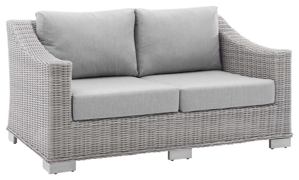 Conway Sunbrella Outdoor Patio Wicker Rattan Loveseat