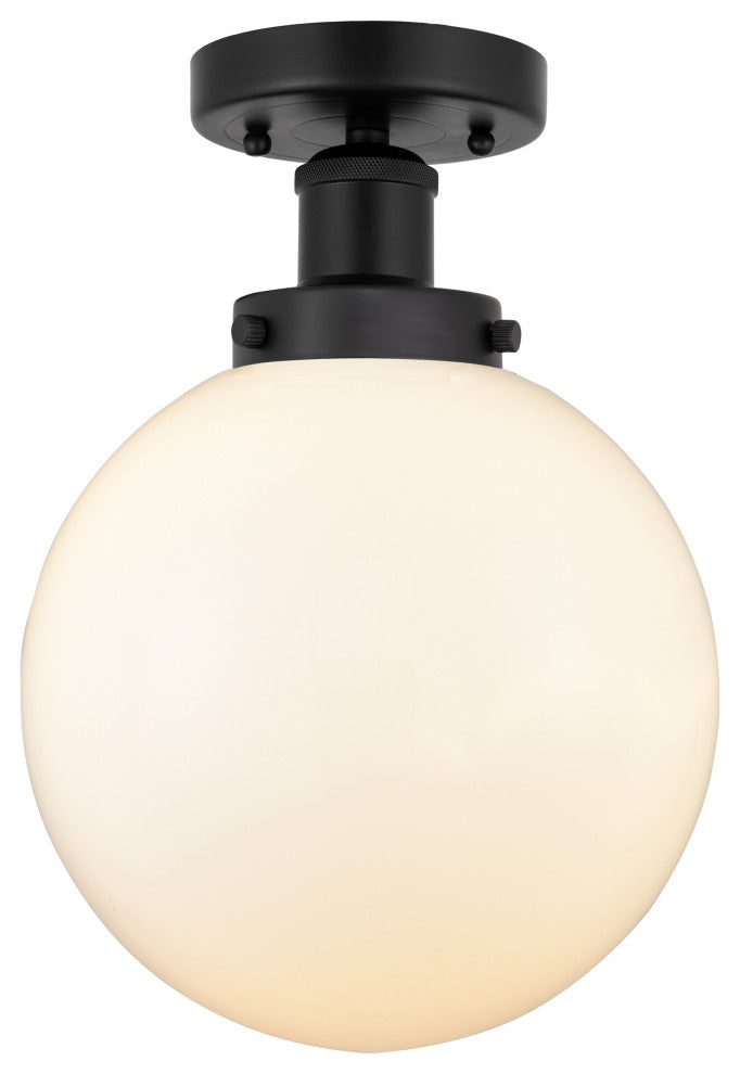 Beacon 1-Light 6.5" Semi-Flush Mount Matte Black