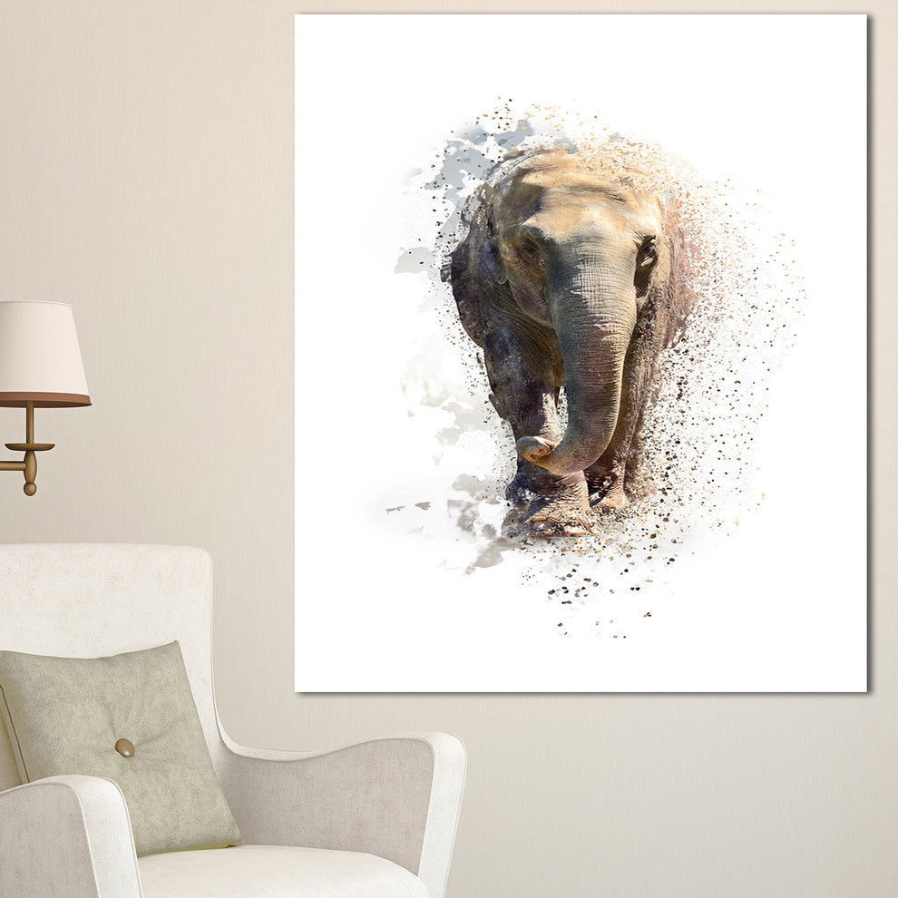 Large Elephant Portrait, Animal Canvas Wall Art, 30"x40"