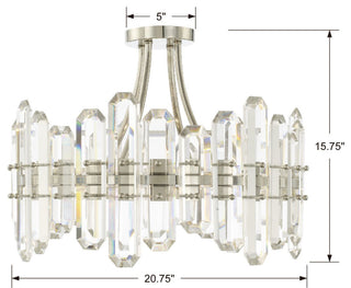 Crystorama Lighting Group BOL-8884 Bolton 4 Light 21"W Semi-Flush - Aged Brass