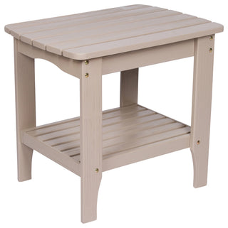 Shine Co. Cedar Wood Hydro-Tex Adirondack Square Corner Table Grey Stone 4113GS