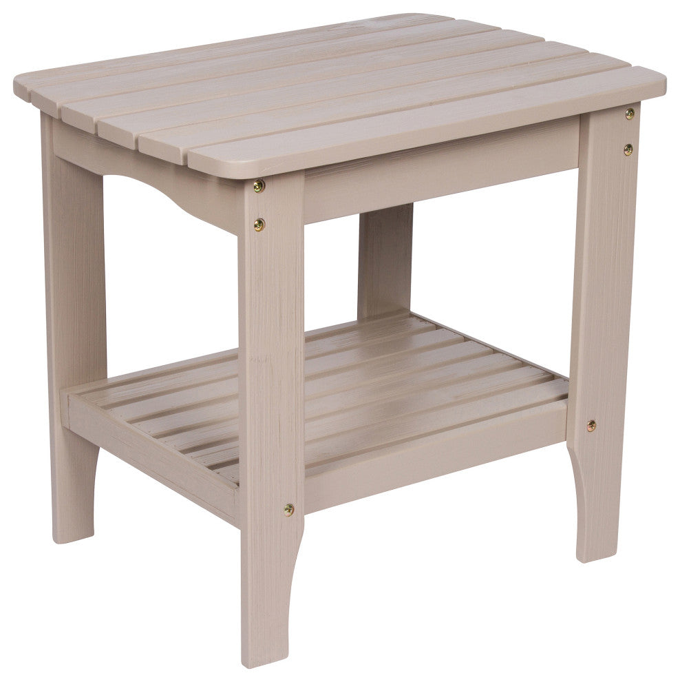 Shine Co. Cedar Wood Hydro-Tex Adirondack Square Corner Table Grey Stone 4113GS