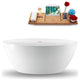 59" Streamline Freestanding Tub and Tray With Internal Drain
