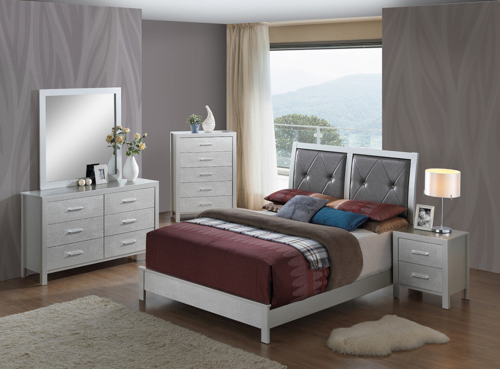 Carly Bed, Silver Champagne, Full