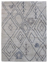 HAND KNOTTED LOOM SILK AREA RUGS-5'x8',Rectangle,Beige Brown,Contemporary
