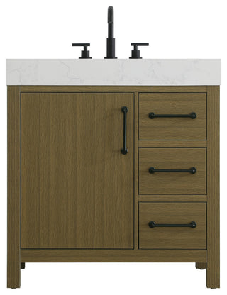 Home Living 32" Single Bathroom Vanity, Chestnut Brown