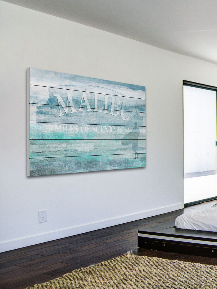 "27 Miles" Print on White Wood, 45"x30"