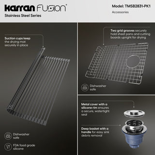Karran Fusion Top Mount 28-in x 22-in Stainless Steel Single Bowl Kitchen Sink
