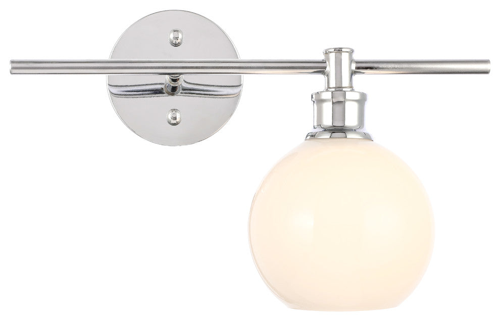 Chrome Finish And Frosted White Glass 1-Light Right Wall Sconce