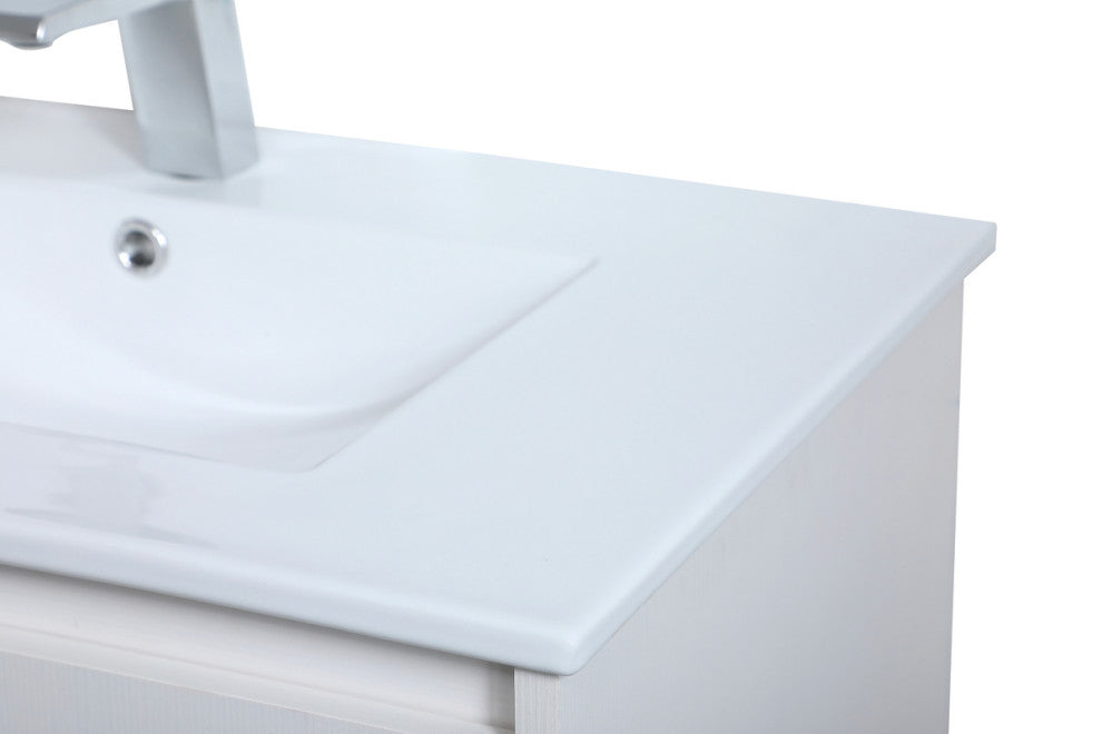 Single Bathroom Floating Vanity, White, 30"
