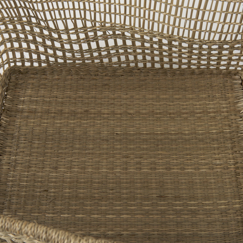 Set of Two Brown Wicker Storage Baskets