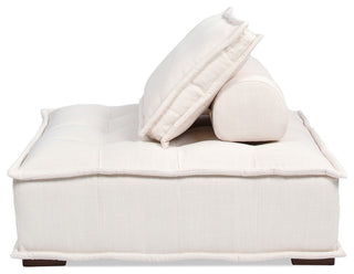 Arwen Modern Modular Square Tufted Sectional Sofa, White Beige Linen, 126" 3-Piece Sofa