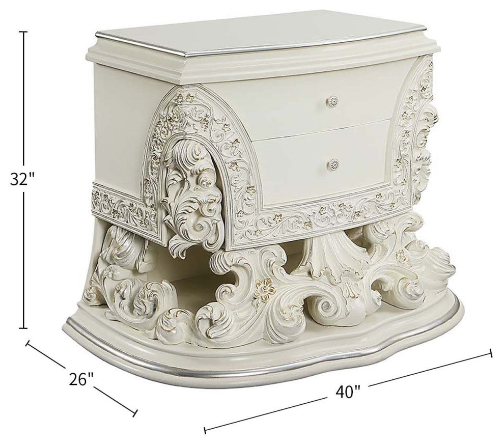 Acme Adara Nightstand Antique White Finish
