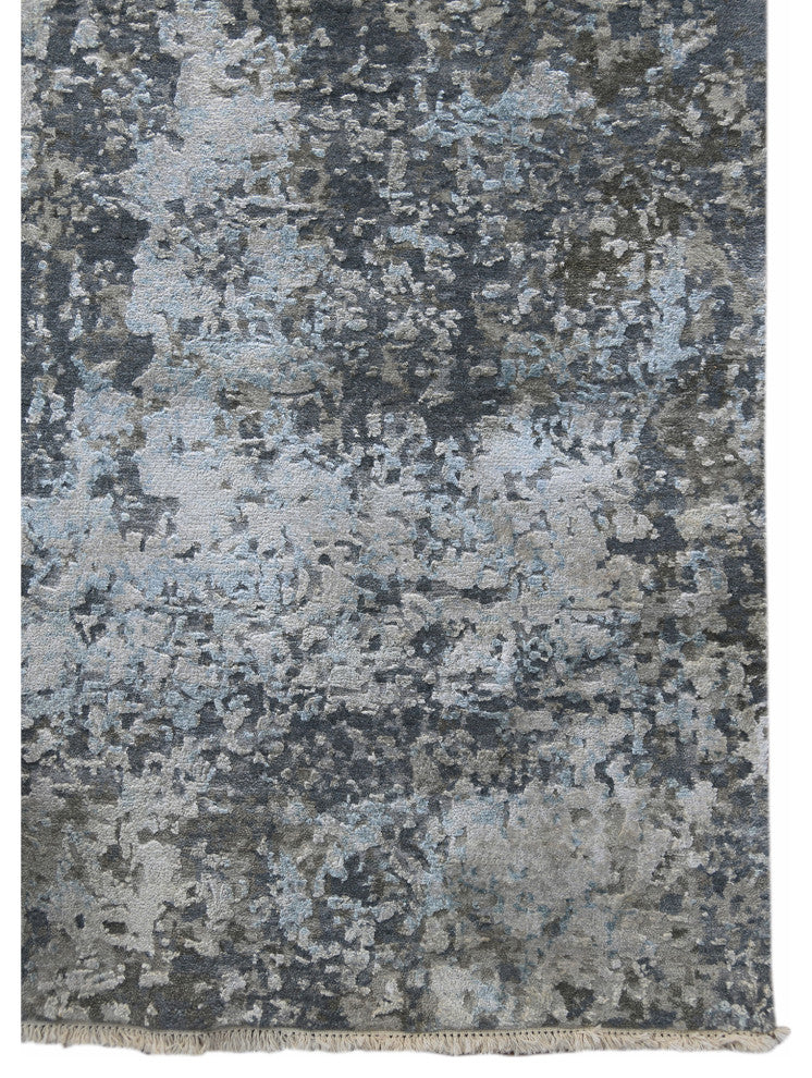 Zenith Area Rug, Gray and Blue, 9' x 12', Abstract