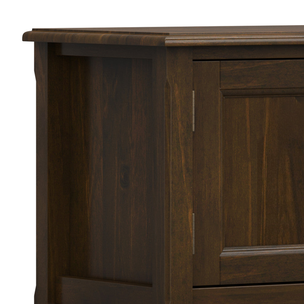 Burlington Solid Wood 72" Low TV Media Stand, Mahogany Brown