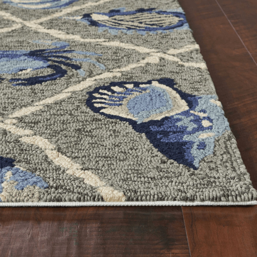 5' X 7' Grey Seaside Uv Treated Indoor Outdoor Area Rug