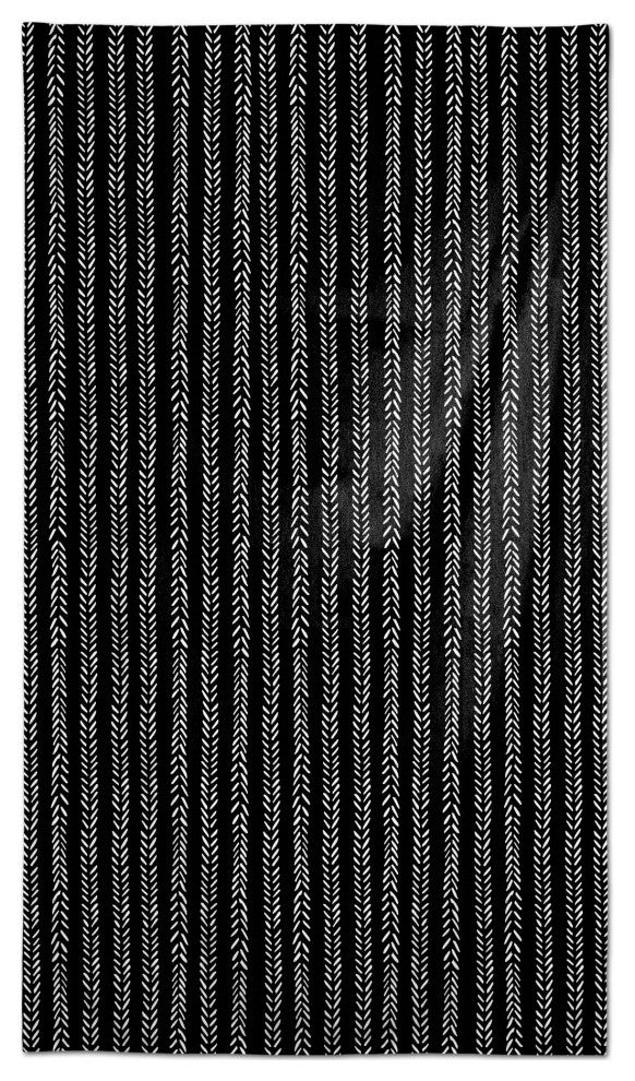 Black Petals 58 x 102 Outdoor Tablecloth