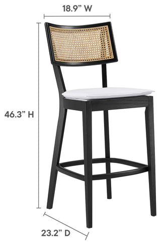 Caledonia Wood Bar Stools - Set of 2 - Black White