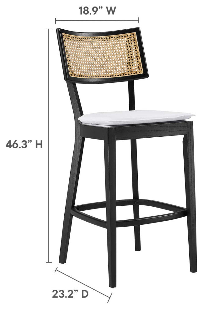 Caledonia Wood Bar Stools - Set of 2 - Black White