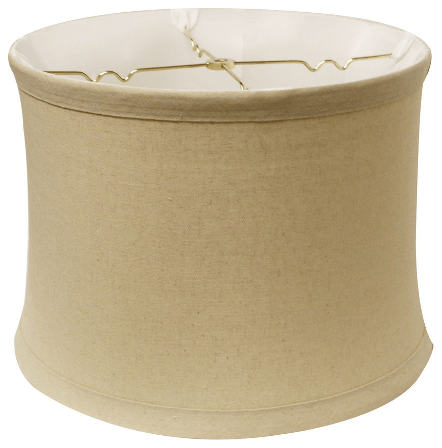19" Rosewood Drum Trimmed Linen Lampshade