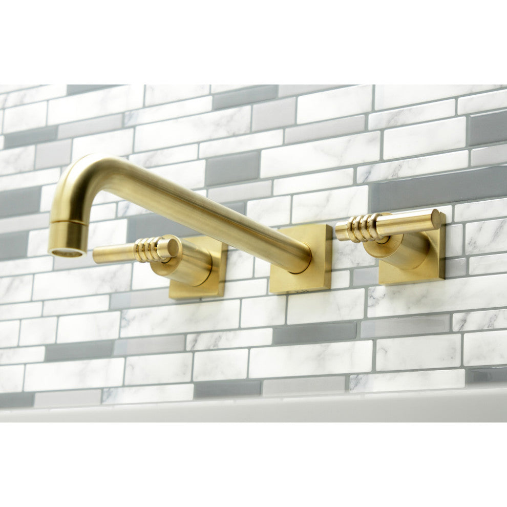 KS6057ML Wall Mount Tub Faucet, Brushed Brass