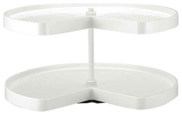 Polymer Kidney 2-Shelf Lazy Susan for Corner Base Cabinet, White, 32"W
