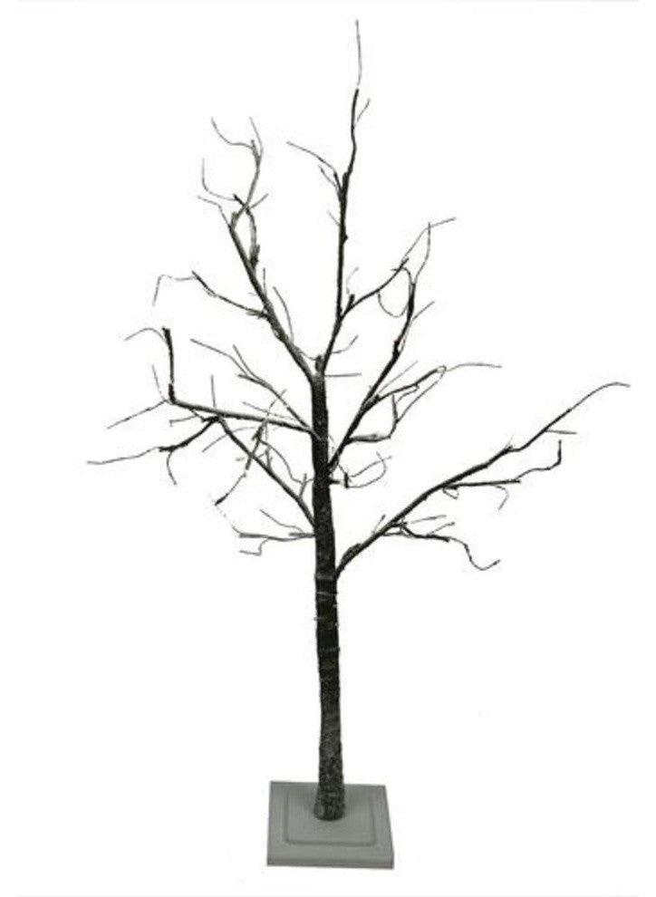 LED Lighted Flocked Christmas Twig Tree Outdoor Yard Art Decoration, Warm Clear