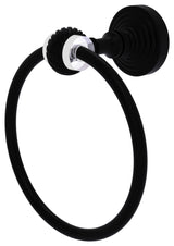 Pacific Grove Towel Ring with Twisted Accents, Matte Black